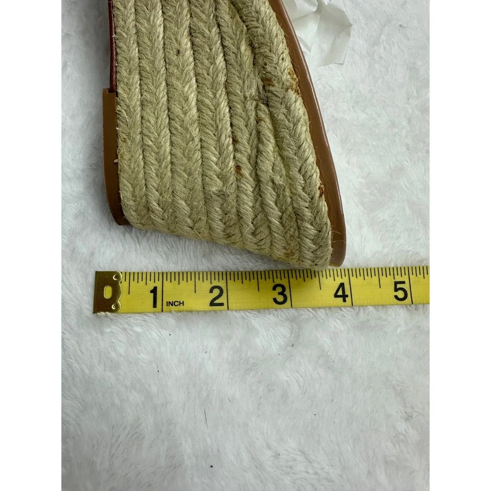 Footcandy Tan Patent Leather Espadrille Wedge Sandals‎ Vero Cuio Italy 10.5B